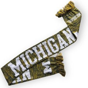 FOCO Michigan Wolverines NCAA Wordmark Big Logo Colorblend Blue, Gold Knit Scarf